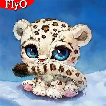 5D DIY алмазная живопись Леопард Снег полная дрель квадратный набор для рукоделия Алмазная вышивка животных мозаика ручной работы подарок настенное искусство Full Round 30x30CM