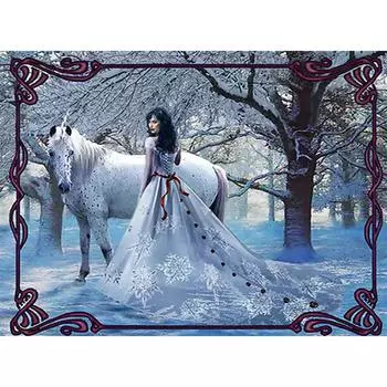 5D DIY алмазная живопись Лесная фея и лошадь Алмазная вышивка полный набор мозаики вышивка крестиком домашний декор подарки ручной работы Round 20x30cm