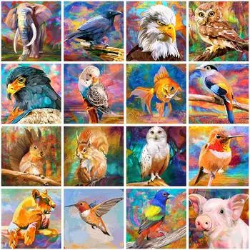 5D Diy алмазная живопись Лев Слон Орел Птица Мозаика Алмазная вышивка животное вышивка крестиком украшение дома подарок на Новый год 30X30cm