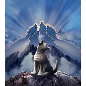 5D DIY алмазная живопись Маленький волк набор для вышивки крестом Мозаика Алмазная вышивка роза полная круглая/квадратная дрель украшение дома Round 20x30cm