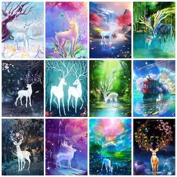 5D Diy алмазная живопись мечта олень Алмазная вышивка животное олень вышивка крестиком стразы мозаичные наборы домашний декор подарок ручной работы Full Round 20x30CM