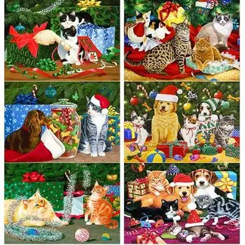 5D DIY алмазная живопись милый кот Алмазная вышивка животные цветы вышивка крестиком полная квадратная круглая дрель домашний декор ручной подарок Full Round 20x30CM