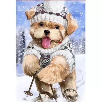 5D DIY алмазная живопись милый мультяшный пес вышивка полный квадратный алмаз вышивка крестиком горный хрусталь 15*20 cm