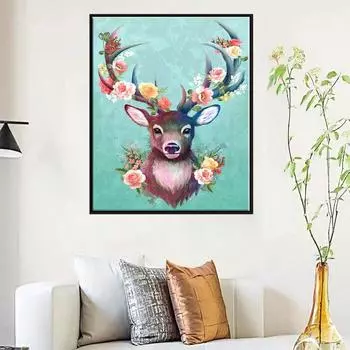 5D Diy алмазная живопись милый мультяшный олень набор крестиков полная алмазная вышивка мозаика художественная картина стразы Декор подарок Full Round 20x30cm