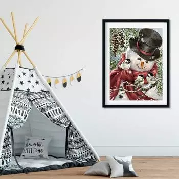 5D DIY алмазная живопись милый снеговик набор для вышивки крестом Мозаика Алмазная вышивка роза полная круглая квадратная дрель украшение дома Round 30x40cm