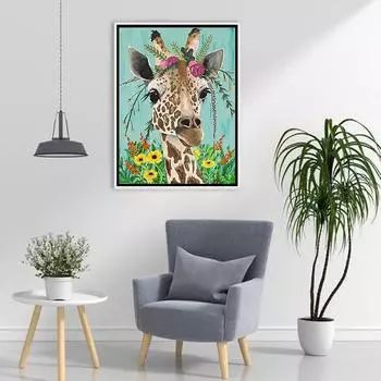 5D Diy алмазная живопись Мисс Жираф набор крестиков полная алмазная вышивка мозаика художественная картина стразы Декор подарок Full Round 20x30cm