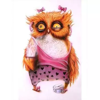 5D DIY алмазная живопись мультфильм Сова Алмазная Алмазная вышивка полный набор мозаики вышивка крестом домашний декор подарки ручной работы Round 20x30cm