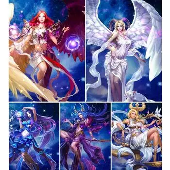 5D Diy алмазная живопись мультфильм женщина комплект для вышивки крестом полная круглая дрель вышивка мозаика художественная картина живого декора Full Round 20x30CM