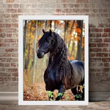 5D Diy алмазная живопись мультфильм животные лошадь набор крестиков полная алмазная вышивка мозаика художественная картина стразы Декор подарок Full Round 20x30cm