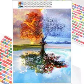 5D Diy алмазная живопись мультфильм пейзаж дерево стежка набор полная алмазная вышивка мозаика художественная картина из страз Декор подарок Full Round 20x30cm