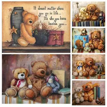 5D DIY алмазная живопись мультфильм животных горный хрусталь картина полная круглая Алмазная вышивка подарок мозаика комплект для украшения дома Full Round 20x30CM