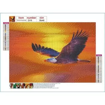 5D Diy алмазная живопись мультфильм парящий орел набор крестиков полная алмазная вышивка мозаика художественная картина стразы Декор подарок Full Round 20x30cm
