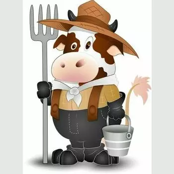 5D DIY алмазная живопись мультфильм фермер корова Алмазная вышивка полный набор мозаики вышивка крестиком домашний декор подарки ручной работы Round 20x30cm