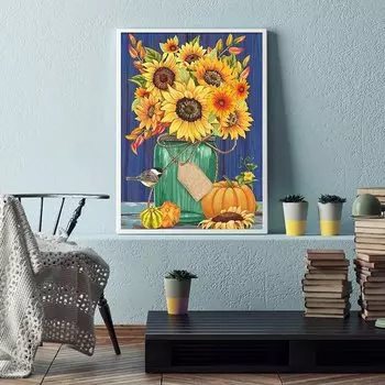 5D Diy алмазная живопись, набор для вышивки крестом с множеством подсолнухов, полная алмазная вышивка, мозаика, художественная картина, декор из стразов, подарок Full Round 30x40cm