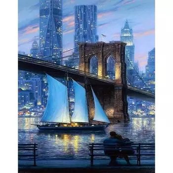5D DIY алмазная живопись Парусный мост любовник Алмазная вышивка полный набор мозаики вышивка крестиком домашний декор подарки ручной работы Round 20x30cm