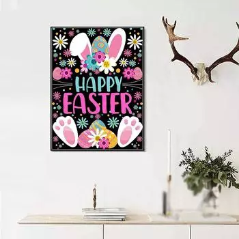 5D Diy алмазная живопись Пасхальный кролик набор крестиков полная алмазная вышивка мозаика художественная картина стразы Декор подарок Full Round 20x30cm