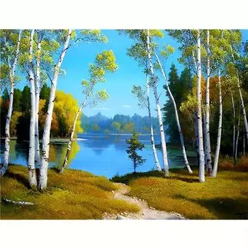 5D Diy алмазная живопись пейзаж дерево вышивка крестиком полная круглая мозаика подарок ручной работы для домашнего декора 30x40 см/12x16 дюймов 30x40cm NO Frame
