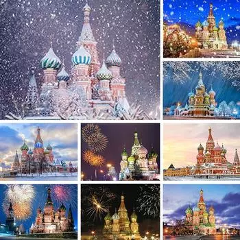 5D DIY алмазная живопись пейзаж горный хрусталь подарок полная алмазная вышивка замок вышивка крестом художественная картина домашний декор мозаичный комплект Full Round 20x30CM