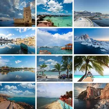 5D DIY алмазная живопись пейзаж прибрежный пляж замок горный хрусталь художественная картина полная алмазная вышивка мозаика комплект для вышивки крестом Full Round 20x30CM