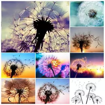 5D DIY алмазная живопись Пейзаж со стразами фотографии полная алмазная вышивка одуванчик мозаика комплект для вышивки крестом домашний декор подарки Full Round 20x30CM