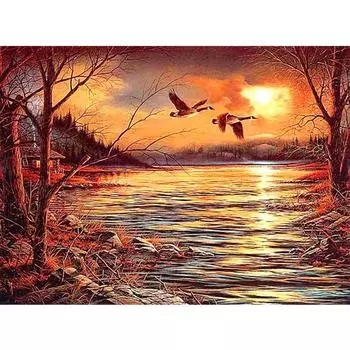 5D DIY алмазная живопись пейзаж закат горный хрусталь художественная картина полная алмазная вышивка даян мозаика настенная наклейка праздничный подарок Full Round 20x30CM