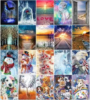 5D Diy алмазная живопись Пейзаж Закат Любовь Полный Алмаз Круглая Вышивка Животных Полный Мозаичный Дизайн Ремесла Домашнее Украшение 30X40cm