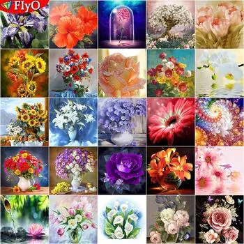 5D DIY алмазная живопись полная квадратная Новое поступление растение пейзаж Алмазная вышивка цветы стразы мозаика распродажа домашний декор Full Round 30x30CM красный