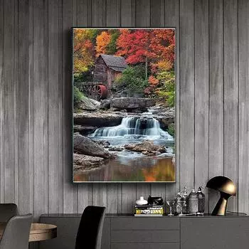 5D Diy алмазная живопись поток пейзаж набор крестиков полная алмазная вышивка мозаика художественная картина стразы Декор подарок Full Round 20x30cm