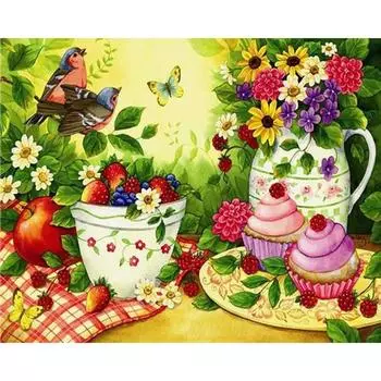 5D DIY Алмазная картина Птицы и цветы Алмазная вышивка крестом Мозаика со стразами 20X30CM