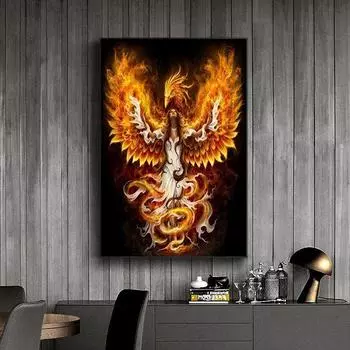 5D Diy алмазная живопись Пылающий феникс набор крестиков полная алмазная вышивка мозаика художественная картина стразы Декор подарок Full Round 20x30cm