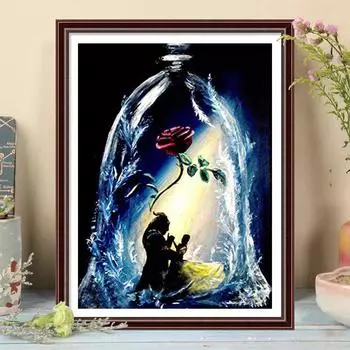 5D DIY алмазная живопись Роза и женщина комплект для вышивки крестом Мозаика Алмазная вышивка роза полная круглая/квадратная дрель украшение дома Round 30x40cm