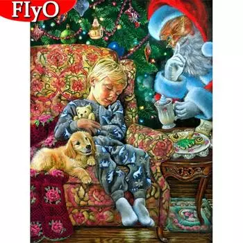5D DIY Алмазная картина Рождественская картина со стразами Новое поступление Алмазная вышивка Детский мультфильм Подарок ручной работы Full Round (20X30CM)