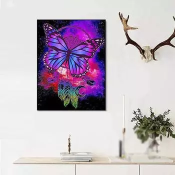 5D Diy алмазная живопись розовая бабочка набор крестиков полная алмазная вышивка мозаика художественная картина стразы Декор подарок Full Round 30x40cm