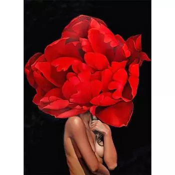 5D DIY алмазная живопись скандинавский абстрактный цветок женщина Алмазная вышивка полный набор мозаики вышивка крестиком домашний декор подарки ручной работы Round 20x30cm