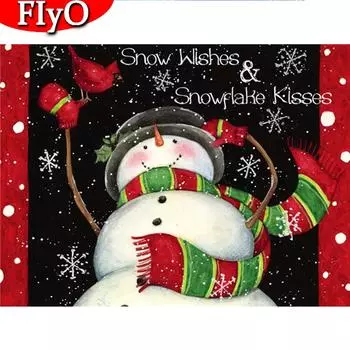 5D DIY Алмазная картина Снеговик Вышивка крестом Распродажа Алмазная вышивка Мультфильм Мозаика Птица Ручная работа Рождественское украшение Full Round (20X30CM)