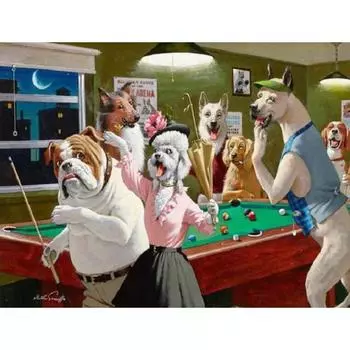 5D DIY алмазная живопись собака играет в снукер комплект для вышивки крестом мозаика Алмазная вышивка роза полная круглая/квадратная дрель украшение дома Round 20x30cm