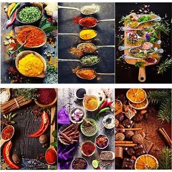 5D DIY алмазная живопись специи полная круглая дрель приправа Алмазная вышивка пейзаж вышивка крестиком мозаика домашний декор подарок Full Round 15x20CM