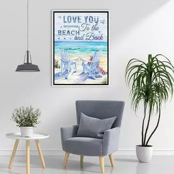 5D Diy алмазная живопись стулья на пляже набор крестиков полная алмазная вышивка мозаика художественная картина стразы Декор подарок Full Round 20x30cm