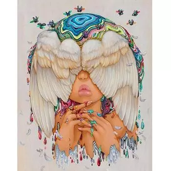 5D DIY алмазная живопись Танцующий маленький ангел комплект для вышивки крестом Мозаика Алмазная вышивка роза полная круглая/квадратная дрель украшение дома Round 20x30cm