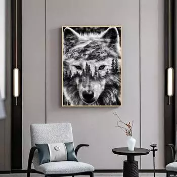 5D DIY алмазная живопись Timberwolves набор для вышивки крестом Мозаика Алмазная вышивка роза полная круглая/квадратная дрель украшение дома Round 30x40cm