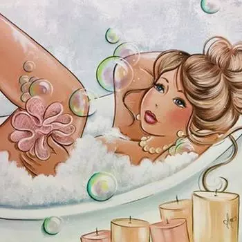 5D DIY алмазная живопись толстые дамы вышивка крестиком Алмазная вышивка ванная комната женская мозаика горный хрусталь комплект картина украшение подарок Full Round 20x20CM