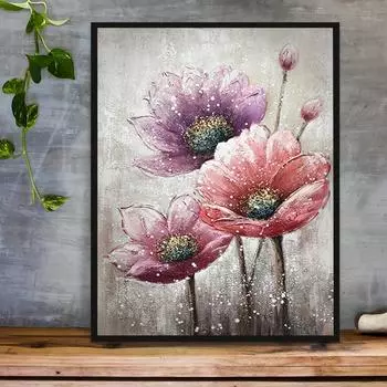 5D Diy алмазная живопись три цветка лотоса набор крестиков полная алмазная вышивка мозаика художественная картина стразы Декор подарок Full Round 20x30cm