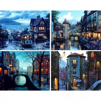 5D DIY алмазная живопись уличный пейзаж со стразами художественная картина полная алмазная вышивка подарок мозаичное украшение комплект для вышивки крестом Full Round 20x30CM