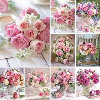 5D DIY алмазная живопись ваза для цветов горный хрусталь картина полная алмазная вышивка мозаика подарок украшение мебели набор для вышивки крестом Full Round 20x30CM