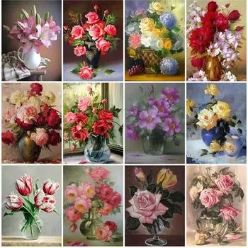 5D DIY алмазная живопись ваза для цветов горный хрусталь картина полная алмазная вышивка мозаика художественная картина набор для вышивки крестиком Full Round 20x30CM