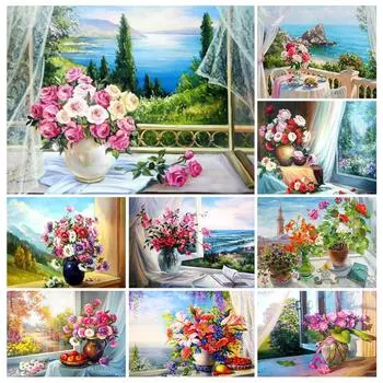 5D DIY алмазная живопись ваза для цветов Алмазная вышивка набор крестиков полная алмазная вышивка мозаика горный хрусталь подарок картина Full Round 20x30CM