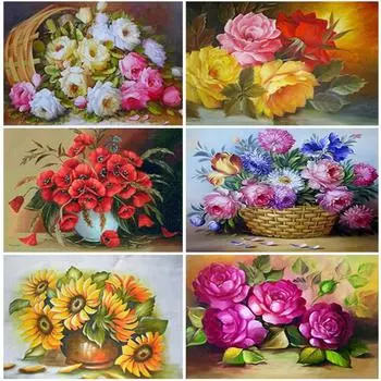 5D DIY алмазная живопись ваза для цветов полная алмазная вышивка набор крестиков роза горный хрусталь мозаика подарок украшение дома картина Full Round 20x30CM