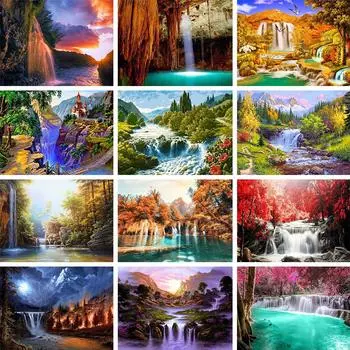 5D DIY алмазная живопись водопад пейзаж полная алмазная вышивка подарок горный хрусталь мозаика набор для вышивки крестом украшение мебели Full Round 20x30CM