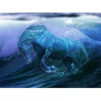 5D DIY алмазная живопись водяная лошадь вышивка квадратная/круглая Алмазная вышивка крестом Алмазная мозаика картина украшение подарок Full Square (20X30CM)