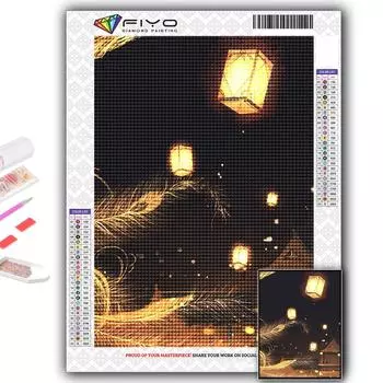 5D DIY алмазная живопись вышивка крестиком Thaise Lampion и цветок лотоса свет Алмазная вышивка мозаика настенное искусство украшение дома Full Round 20X30CM